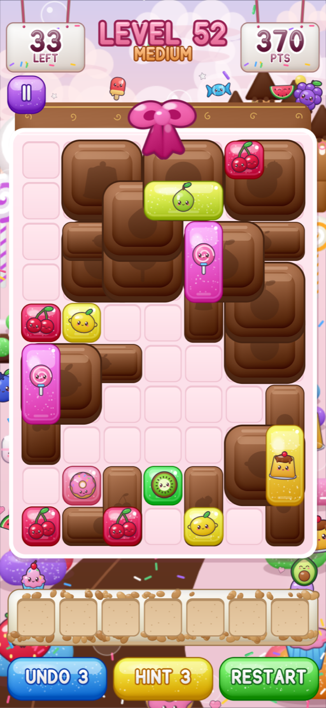 Padlocked sweets and the keys that open them