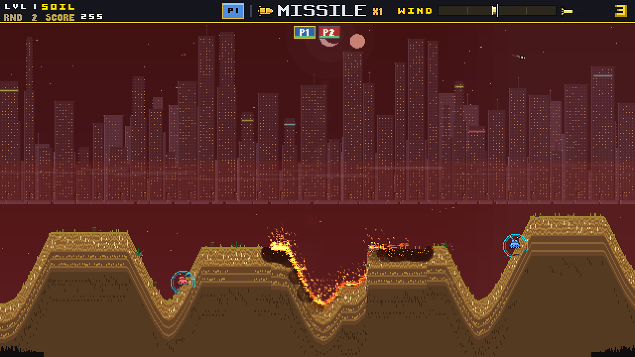 Lava Bomb — Pyrogel running along the ground, burning the terrain down as it spreads